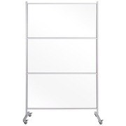 MasterVision Mobile Glass Panel Divider - 50" Width x 22" Depth x 80.30" Height - Glass - Aluminum, Transparent - 1 Each BVCDSP273046