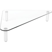 Kantek Glass Corner Monitor Riser/Desk Shelf - 40 lb Load Capacity - 3.25" Height x 19.70" Width - Tempered Glass - Clear KTKMS390