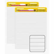 Post-it&reg; Super Sticky Easel Pad - 30 Sheets - Ruled Front Ruling x 25" Width x 30" Length - Self-stick, Resist Bleed-through, Handle, Sturdy Backcard, Universal Slot, Repositionable, Adhesive Backing - 2 / Carton MMM561WLVAD2PK