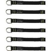Ergodyne 3700 Web Tool Tether Attachment - D-Ring Tool Tails - 2lbs (6-Pack) - 9.5" Height x 0.3" Width - Black - 6 / Pack EGO19705