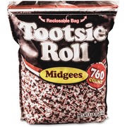 Tootsie Roll Midgees Candy - Assorted - Individually Wrapped, Resealable Container - 5 lb - 760 Bag - 1 Bag TOO884580