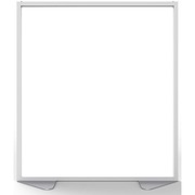 Ghent Partition - 48" Width x 54" Height - Aluminum Frame - Porcelain, Vinyl - Silver - 1 Each GHEMP544820