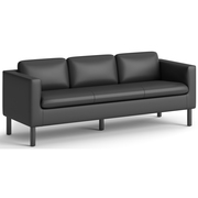 HON Parkwyn Lounge Sofa - 29" Height x 77" Width x 26.8" Depth - Material: Polyurethane - Finish: Black - 1 Each HONVP3LSOFABLK