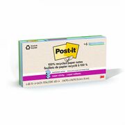 Post-it&reg; Super Sticky Adhesive Note - 420 - 3" Flag/Note Width x 3" Flag/Note Length - Square - 70 Sheets per Pad - Assorted Oasis - Removable, Repositionable, Recyclable, Pop-up - Recycled - 6 / Pack MMMR330R6SST