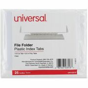 Universal Index Tab - 1/3 - 1.10" Tab Height x 3.70" Tab Width - Plastic Tab(s) - Durable, Easy to Read, Moisture Resistant, Insertable Tab - 25 / Pack UNV43313