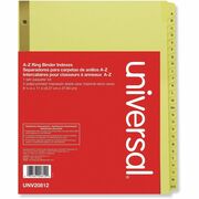 Universal Printed Alpha Index Dividers - 25 x Divider(s) - 25 Printed Side Tab(s) - Alphabet - A-Z - 25 Tab(s)/Set - 8.5" Divider Width x 11" Divider Length - 3 Hole Punched - Buff Paper Divider - Clear Buff Plastic, Paper Tab(s) - Pre-printed, Reinforced UNV20812