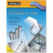Apollo Plain Paper Copier Transparency Film - Letter - 8 1/2" x 11" - Black, Clear - 500 / Box APOPP201C
