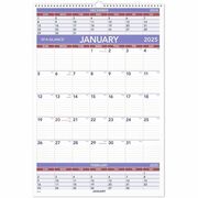 At-A-Glance 3-Month Wall Calendar - Large - Julian Dates - Monthly - 12 Month - January 2026 to December 2026 - 3 Month Single Page Layout - 15 1/2" x 22 3/4" Sheet Size - White Sheet - 2" x 2.50" Block - Wire Bound - White - Chipboard, Paper - Hanging Lo AAGPM628