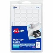 Avery&reg; Removable ID Labels - 1/2" Width x 3/4" Length - Removable Adhesive - Rectangle - Laser, Inkjet - White - Self-adhesive - 1008 / Pack AVE05418