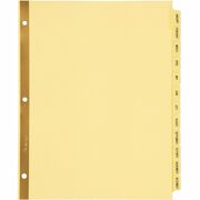 Avery&reg; Laminated Dividers - Gold Reinforced - 12 x Divider(s) - Printed Tab(s) - Month - January-December - 12 Tab(s)/Set - 8.5" Divider Width x 11" Divider Length - Letter - 3 Hole Punched - Buff Paper Divider - 30% Recycled - Laminated Tab, Gold Rip AVE11307