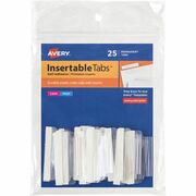 Avery&reg; Index Tabs with Printable Inserts - Print-on Tab(s) - 1.50" Tab Height - Self-adhesive, Permanent - Clear Plastic Tab(s) - 25 / Pack AVE16230