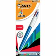 BIC 4-Color Retractable Pen - Medium Pen Point - Refillable - Retractable - Multi, Black, Red, Green Ink - Blue, White Barrel - 1 Each BICMM11