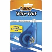 BIC Wite-Out EZ CORRECT Correction Tape - 0.20" Tape Width x 39.40 ft Tape Length - 1 Line(s) - White Tape - Ergonomic White Dispenser - Tear Resistant, Photo-safe, Odorless - White - 1 Each BICWOTAPP11