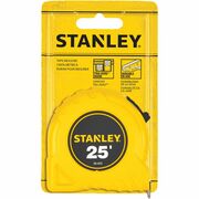 Stanley Tape Rule - 25 ft Length x 1" Width - 1/16 Graduations - Imperial Measuring System - Plastic - Yellow - 1 Each BOS30455