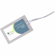 C-Line Cleer Adheer Custom Laminated Luggage Tags - String Fastener - Clear - 10 / Pack CLI65107
