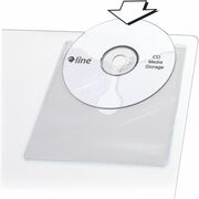 C-Line Self-Adhesive CD/DVD Poly Holders - 1 x CD/DVD Capacity - Clear - Polypropylene - 10 / Pack CLI70568