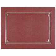 Geographics Letter, A4 Recycled Certificate Holder - 8 1/2" x 11" , 10" x 8" , 8 17/64" x 11 11/16" - Linen - Burgundy - Die-cut, Embossed - 30% Recycled - 6 / Pack GEO45333