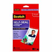 Scotch Self-Laminating ID Clip-Style Pouches - Support 4" x 2.80" Media - Horizontal - Clear - 25 / Pack MMMLS852G