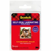 Scotch Self-sealing Photo Laminating Sheets - Laminating Pouch/Sheet Size: 2.50" Width x 3.50" Length x 9.50 mil Thickness - Thick Gloss - for Photo, Document, Lists, Card, Coupon, Punch Card - Acid-free, Photo-safe, Double Sided, Self-sealing - Clear - 5 MMMPL903G