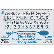 Pacon Ruled Chart Tablet - 25 Sheets - Ruled Front Ruling - 1.50" Ruled - 24" x 16" Sheet Size x 24" Width x 16" Length - White Paper - 1 Each PAC74720