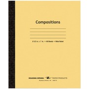Roaring Spring Wide Ruled Flexible Cover Composition Book - 48 Sheets - 96 Pages - Printed - Sewn/Tapebound - Both Side Ruling Surface - 15 lb Basis Weight - 56 g/m&#178; Grammage - 8 1/2" x 7" Sheet Size - 0.25" Height x 7" Width x 8.5" Length - White Pa ROA77308