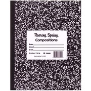 Roaring Spring Black Cover Flexcomp 10"x8" WM - 60 Sheets - 120 Pages - Printed - Sewn/Tapebound - Both Side Ruling Surface - Wide Ruled Front Ruling - Red Margin - 15 lb Basis Weight - 8" x 10" Sheet Size - 0.33" Height x 8" Width x 10.5" Length - White  ROA77505
