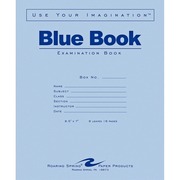 Roaring Spring Blue Book 8-sheet Exam Booklet - 8 Sheets - 16 Pages - Stapled/Glued - Red Margin - 15 lb Basis Weight - 7" x 8 1/2" Sheet Size - White Paper - Blue Cover - Flexible Cover - 50 / Pack ROA77512