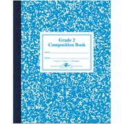 Roaring Spring Grade School Ruled Marble Flexible Cover Composition Book - 50 Sheets - 100 Pages - Printed - Sewn/Tapebound - Both Side Ruling Surface - Red Margin - 15 lb Basis Weight - 56 g/m&#178; Grammage - 9 3/4" x 7 3/4" Sheet Size - 0.25" Height x  ROA77921