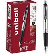 uniball&#8482; 207 Impact RT Gel Pen - 1 mm Bold Pen Point - Refillable - Retractable - Black Ink - Gel-based - Metallic Barrel - 1 Each UBC65870