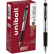 uniball&#8482; 207 Impact RT Gel Pen - 1 mm Bold Pen Point - Refillable - Retractable - Red Ink - Gel-based - Gray, Silver Barrel - 1 Each UBC65872