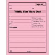 TOPS While You Were Out Message Pads - 50 Sheet(s) - Gummed - 5.50" x 4.25" Sheet Size - Pink - Pink Sheet(s) - Black Print Color - 1 Dozen TOP3002P