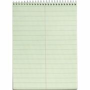 TOPS Green Tint Steno Books - 60 Sheets - Wire Bound - Ruled Margin - 6" x 9" Sheet Size - Green Paper - Hardboard Cover - WireLock - 12 / Pack TOP8001