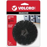 VELCRO&reg; Sticky Back 5/8in Circles Black 75 ct - 0.62" Diameter - Black - For Mounting, Multi Surface, Smooth Surface, Hanging, Indoor, Outdoor, Metal, Glass - 50 / Pack VEK90089