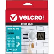 VELCRO&reg; 91100 Heavy Duty Industrial Strength - Low Profile - 10 ft Length x 1" Width - White - Water Resistant, Temperature Resistant, Humidity Resistant, Moisture Resistant - For Tools, Equipment, Glass, Hanging, Project, Industrial, Garage, Indoor,  VEK91100