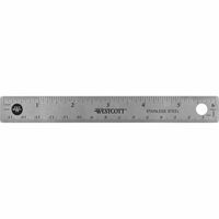 Officemate 12 In. Inch And Metric Measurement Stainless Steel Metal Ruler, Classroom Supplies, Household