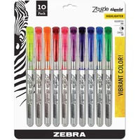 Zebra Pen Zazzle 10-color Fluorescent Highlighters Set - Assorted