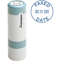 Xstamper XpeDater Rotary Custom Date Stamp - Custom Message/Date Stamp -  1.19 Impression Diameter - 50000 Impression(s) - Red, Blue - Recycled - 1  Each - R&A Office Supplies