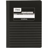 Mead Black Marble Composton Book - Wde Rule - 9-3/4 X 7-1/2 - 100 Sheets (Pack Of 4-217990