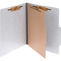 ACCO PRESSTEX 4 Part Classification Folders Letter Gray Box of 10 ACC15014