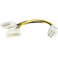 StarTech.com 6in LP4 to 6 Pin PCI Express Video Card Power Cable Adapter - 6 pin internal power (M) - 4 pin ATX12V (M) - 15.2 cm - For PCI Express Card