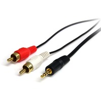 Negro deleyCON 10m Cable Cinch de Conector Audio Jack de 3,5mm Cable con 1 Conector de Audio Jack 3,5mm y 2 Conectores RCA Cinch 