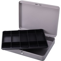 CARL Steel Security Cash Box With Bill Slots & Coin Compartments - Black