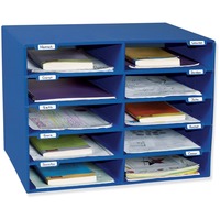 Pacon® 70% Recycled Mailbox Storage Unit, 15 Slots, Blue - Zerbee