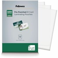 playing card laminating sleeves Fellowes Punched ID Glossy Thermal Pouches - Laminating Pouch/Sheet Size: 3.88