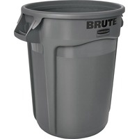 Rubbermaid Commercial BRUTE Recycling Rollout Trash Can with Hinged Lid,  Blue (50 gal.)