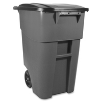 Rubbermaid Commercial Square Brute Rollout Container, 50 gal, Gray