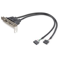 StarTech.com 2 Port USB A Female Low Profile Slot Plate Adapter - 2 x Type A Female USB - 2 x Female SATA