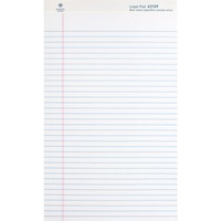 Business Source Micro-Perforated Legal Ruled Pads - 8.5x14 Inch White Paper, 50 Sheets Per Pad