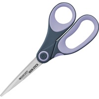 Westcott CarboTitanium Bonded Scissors, 8 Long, 3.25 Cut Length, White/Green Bent Handle