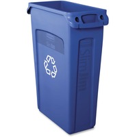 Slim Jim Plastic Recycling Container With Venting Channels, 23 Gal Blue  5